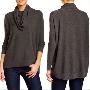 Joie Women's Melantha Cowl Neck Sweater Gray Cashmere Wool Waffle Knit XS